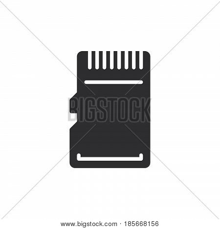 Micro SD Card icon vector filled flat sign solid pictogram isolated on white. Symbol logo illustration. Pixel perfect