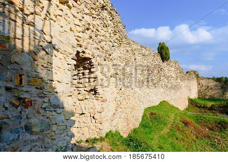 Ruins Of Fortification (bulwark). Medieval Rampart