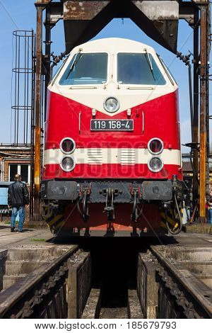 BERLIN - APRIL 21: Diesel locomotive DR Class 119 (