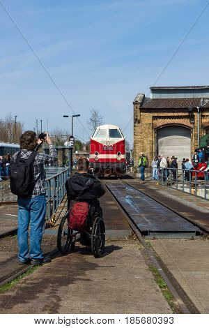 BERLIN - APRIL 21: Diesel locomotive DR Class 119 (