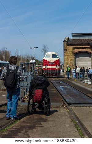 BERLIN - APRIL 21: Diesel locomotive DR Class 119 (