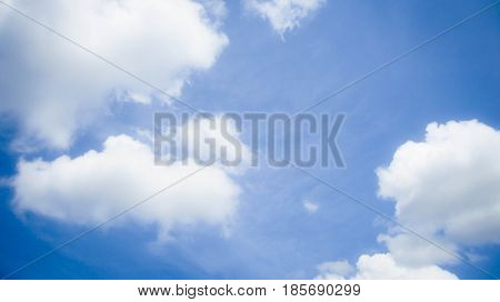Blue background with clouds very bright beautiful is the most beautiful sky. Can be used as a background.