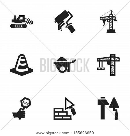 Set Of 9 Editable Structure Icons. Includes Symbols Such As Endurance, Facing, Notice Object And More. Can Be Used For Web, Mobile, UI And Infographic Design.