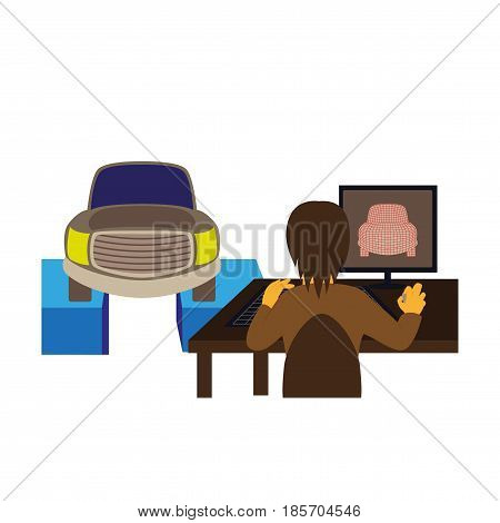 Car service Computer diagnostics icon transport object