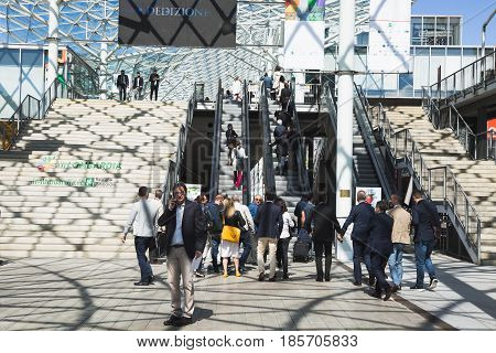 People Visit Tuttofood 2017 In Milan, Italy