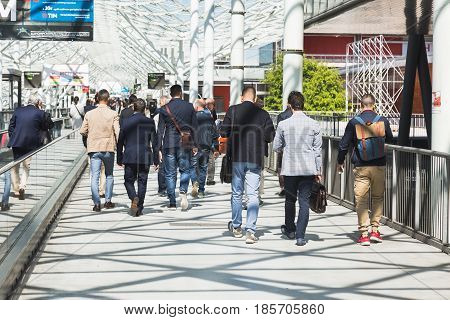 People Visit Tuttofood 2017 In Milan, Italy