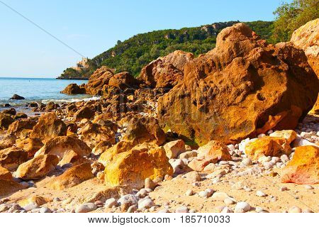Portinho da Arrabida beach in the Parque Natural da Arrabida