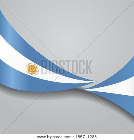 Argentinean flag wavy abstract background. Vector illustration.