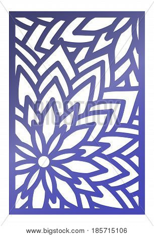 Vector Laser Cut Panel. Abstract Pattern Template With Flowers For Decorative Panel. Template For In