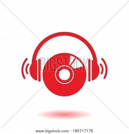 CD or DVD icon. Compact disk simbol. Flat design style.
