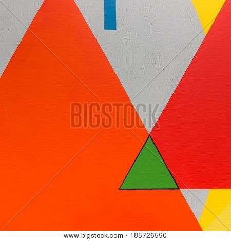 Abstract Painting Art With Geometric Shapes: Triangles