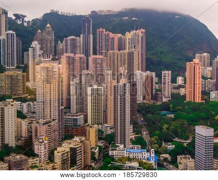 View Over Victoria Harbor As Viewed Atop Victoria Peak