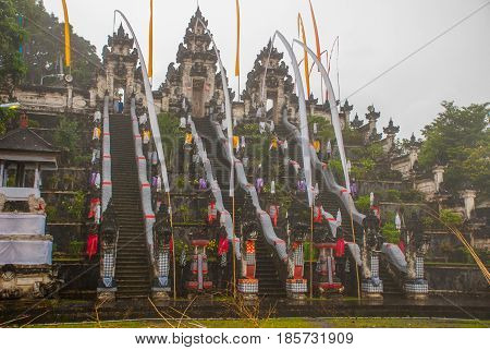 Traditional Balinese Temple Pura Penataran Agung Lempuyang On Bali, Indonesia