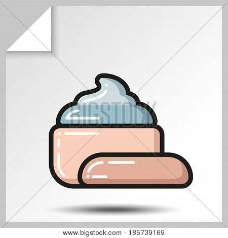 Beauty cosmetic cream jars icons. Vector Isolated flat colorful illustration.