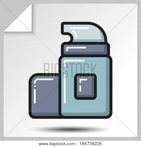 Beauty cosmetic tubes bottles jars icons. Vector Isolated flat colorful illustration.