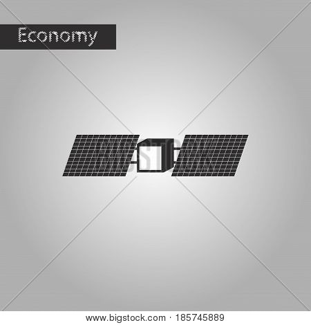 black and white style icon satellite business