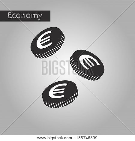 black and white style icon Euro cents
