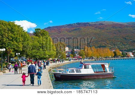 Walk At Ohrid Lake. Macedonia