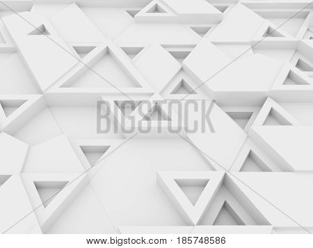 Equilateral Triangles - White Abstract Background
