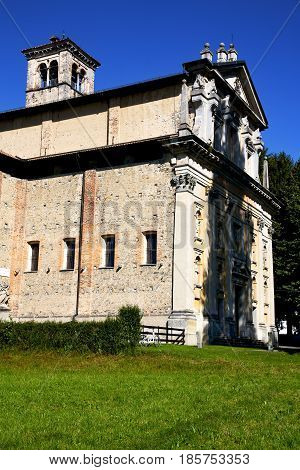 The Somma Lombardo    Old   Church  Closed Brick Italy  Lombardy    Grass