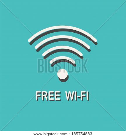 Free wifi sign. Wifi symbol. Wireless network icon. Wifi zone. Vector stock.