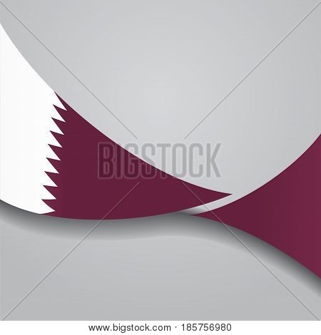 Qatari flag wavy abstract background. Vector illustration.