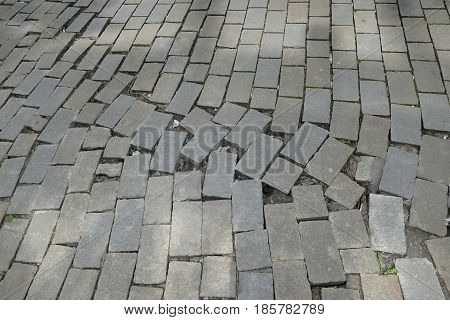 Broken Pattern Of Street Cobble Pavement