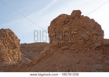 Red Canyon near Eilat in South Israel, Nahal Shani in last sunset light