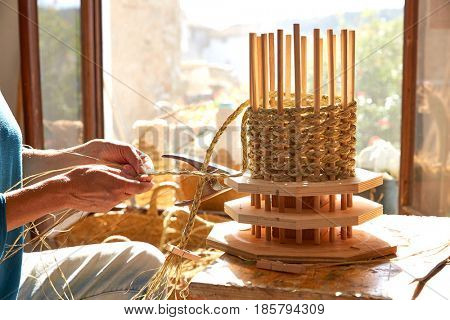 Esparto halfah grass crafts craftsman hands working