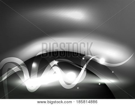 Glowing shiny wave background, energy concept illustration