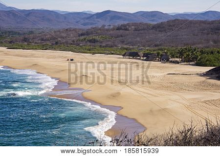 Remote Pacific Ocean beach in Cabo Corrientes Mexico
