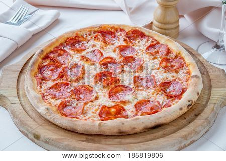 Hot Homemade Pepperoni Pizza Ready to Eat