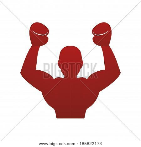 Boxing figther trainning icon vector illustration graphic design
