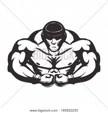 Boxing figther trainning icon vector illustration graphic design