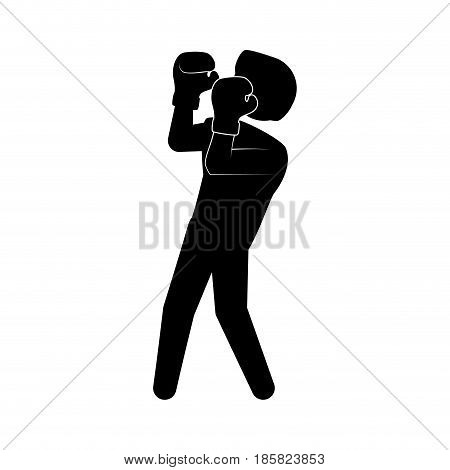 Boxing figther trainning icon vector illustration graphic design