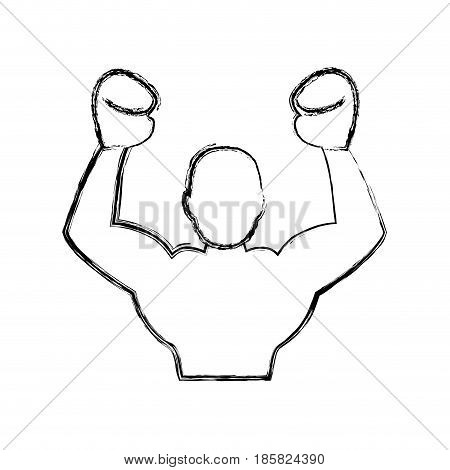 Boxing figther trainning icon vector illustration graphic design