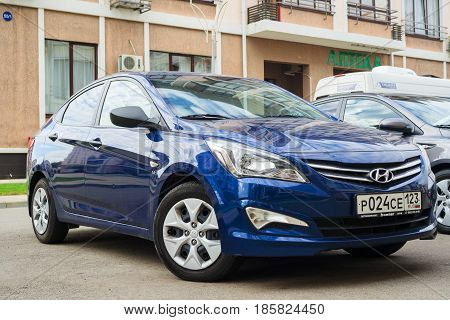 Sochi, Russia - October 11, 2016: New Hyundai Elantra (Avante) parked on the street of Sochi.
