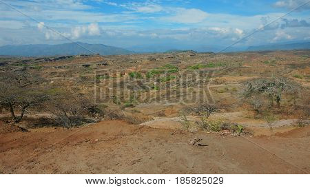 View of Desierto de la Tatacoa (Tatacoa Desert) in Villavieja, Huila / Colombia