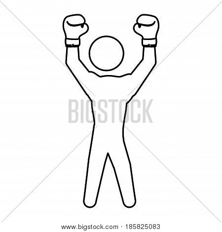 Boxing figther trainning icon vector illustration graphic design
