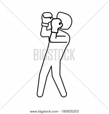 Boxing figther trainning icon vector illustration graphic design