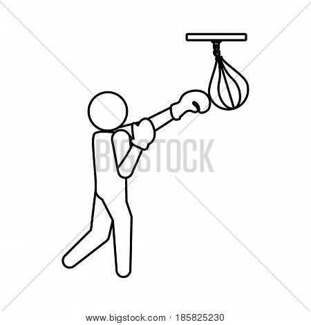 Boxing figther trainning icon vector illustration graphic design