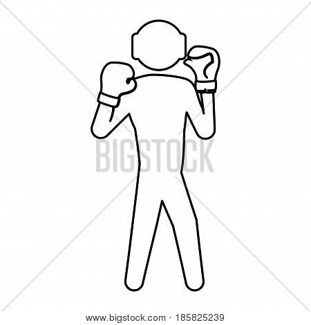 Boxing figther trainning icon vector illustration graphic design