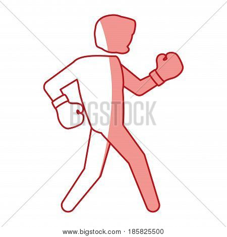 Boxing figther trainning icon vector illustration graphic design