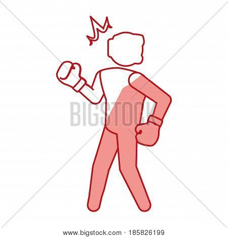 Boxing figther trainning icon vector illustration graphic design