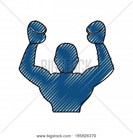 Boxing figther trainning icon vector illustration graphic design