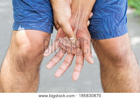 wrist muscle injury white background wrist pain