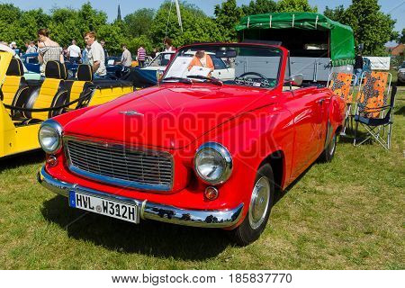 PAAREN IM GLIEN GERMANY - MAY 19: The two-door roadster Wartburg 312 300HT Coupe The oldtimer show in MAFZ May 19 2013 in Paaren im Glien Germany