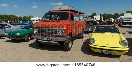 PAAREN IM GLIEN GERMANY - MAY 19: Cars Opel Manta B Dodge Ram Van and Porsche 912 