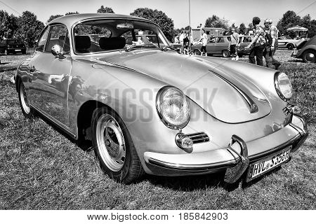 PAAREN IM GLIEN GERMANY - MAY 19: Sports car Porsche 356 Coupe black and white 