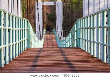 Beautiful of the longest suspension bridge in North eastern Region at Tana Rapids National ParkUbonratchatani Thailand